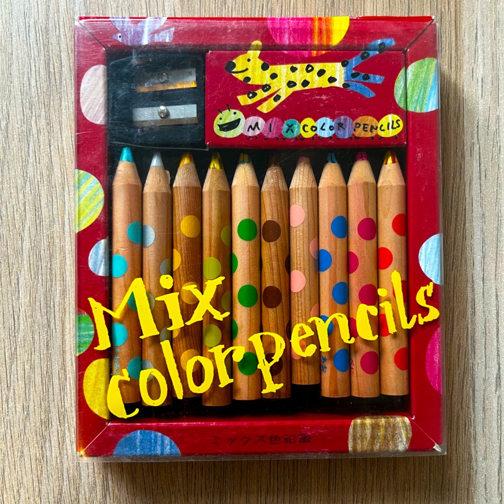 Japanese Mix Color Pencils Set with Sharpeners set of 10